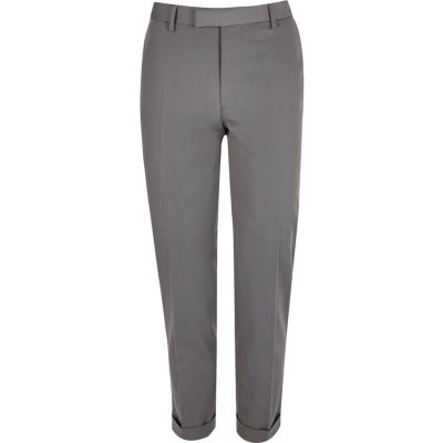 Light grey slim suit trousers